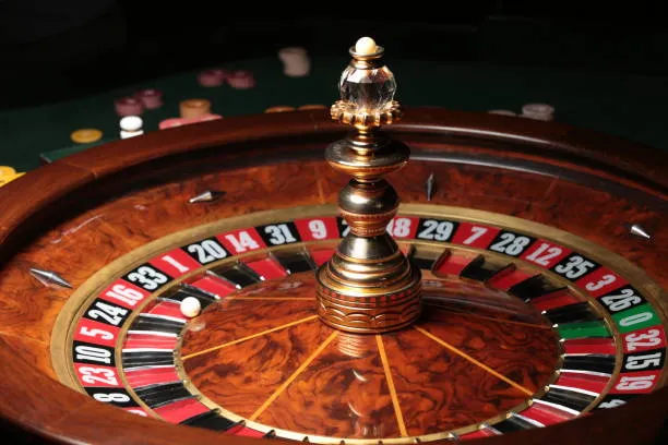 Luxury casino interior with chandeliers